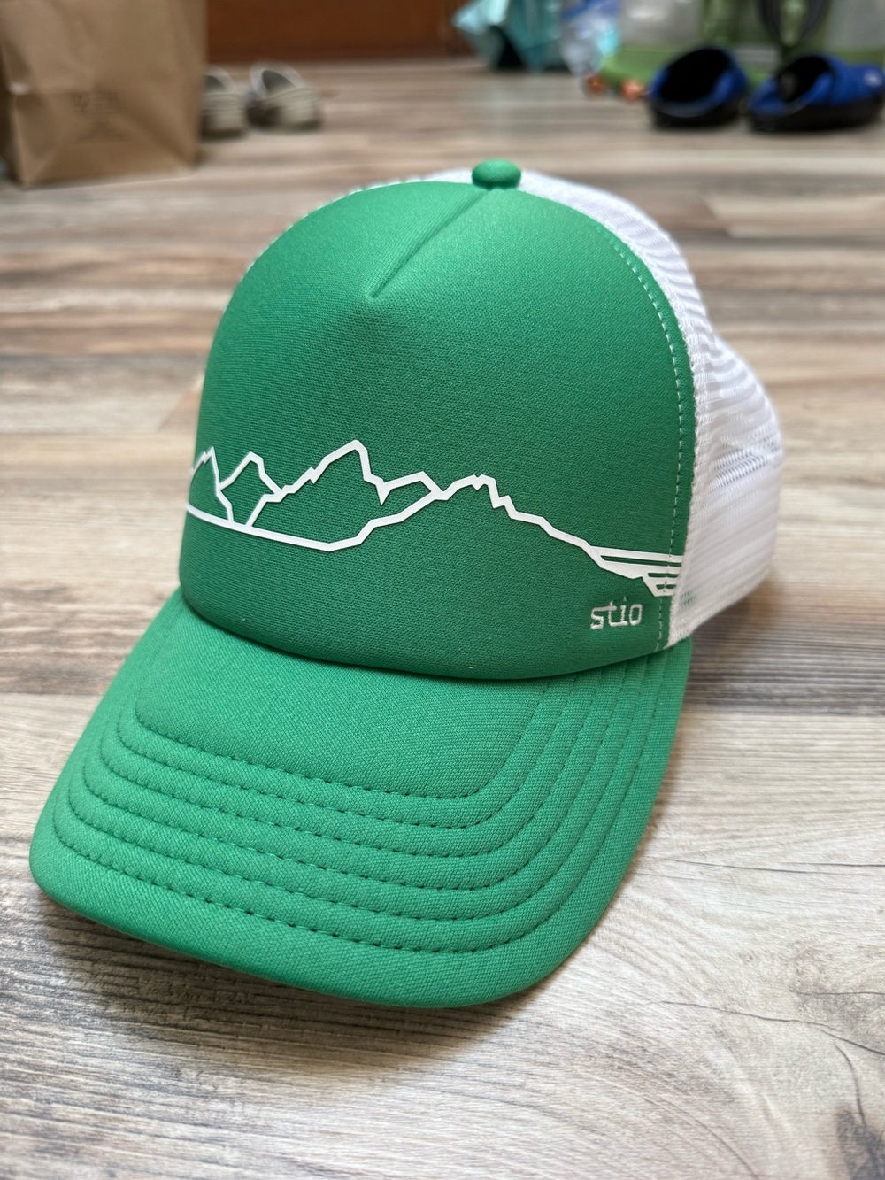 Stio Mountain Trucker Hat Green White Mesh Snapback Jackson Hole Outdoor